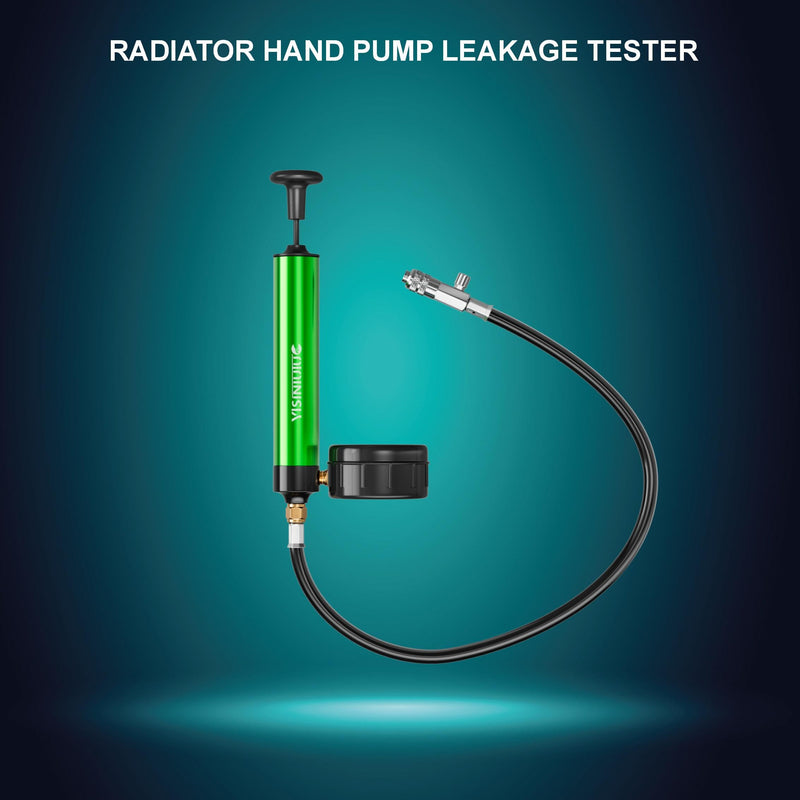 Universal Radiator Pressure Tester, Aluminum Automotive Cooling System Radiator Pressure Tester Tool,Pressure Test Pump with Pressure Gauge,Fit for Adapters for Various Car Models