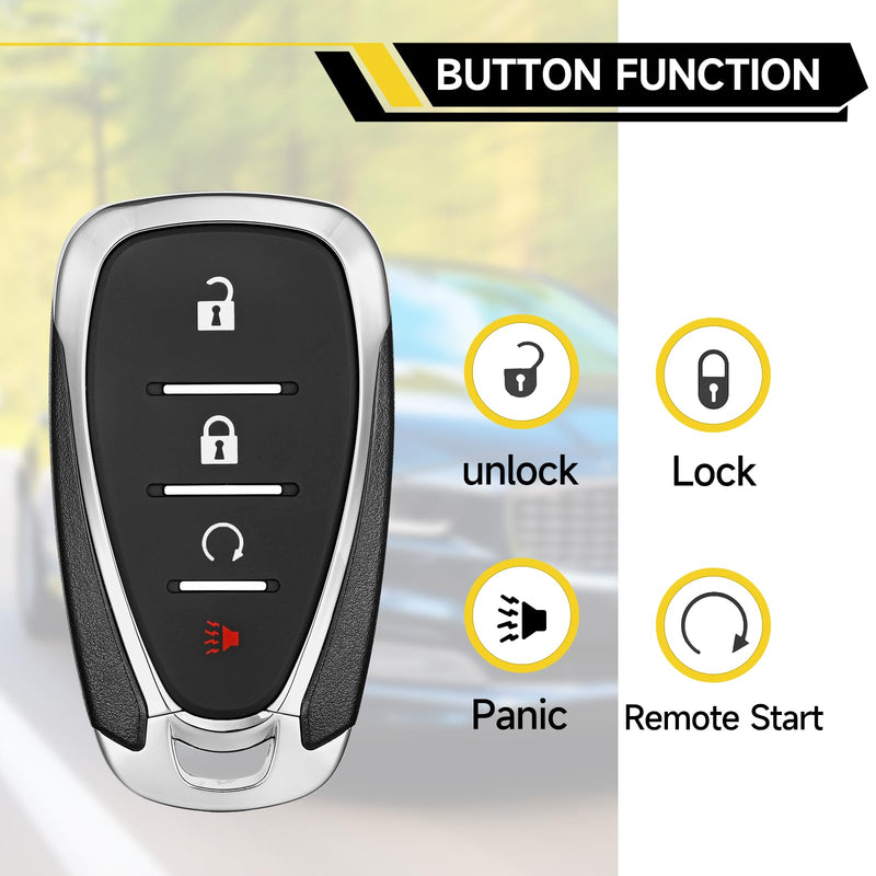 2 Pcs Key Fob Replacement Fits for Chevy Blazer Traverse Trailblazer 2021 2022 2023 2024 Bolt EUV/EV 2022-2024 Smart Proximity Car Keyless Entry Remote Control Remote HYQ4ES 433Mhz 46