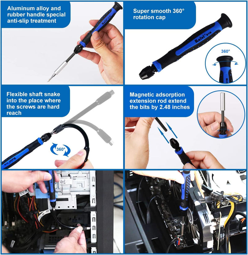 126 in 1 Precision Screwdriver Set with 111 Bits Magnetic Driver Kit Professional Electronics Repair Tool Kit Compatible For Repair Computer, PC, MacBook, Laptop, Tablet, iPhone, Xbox
