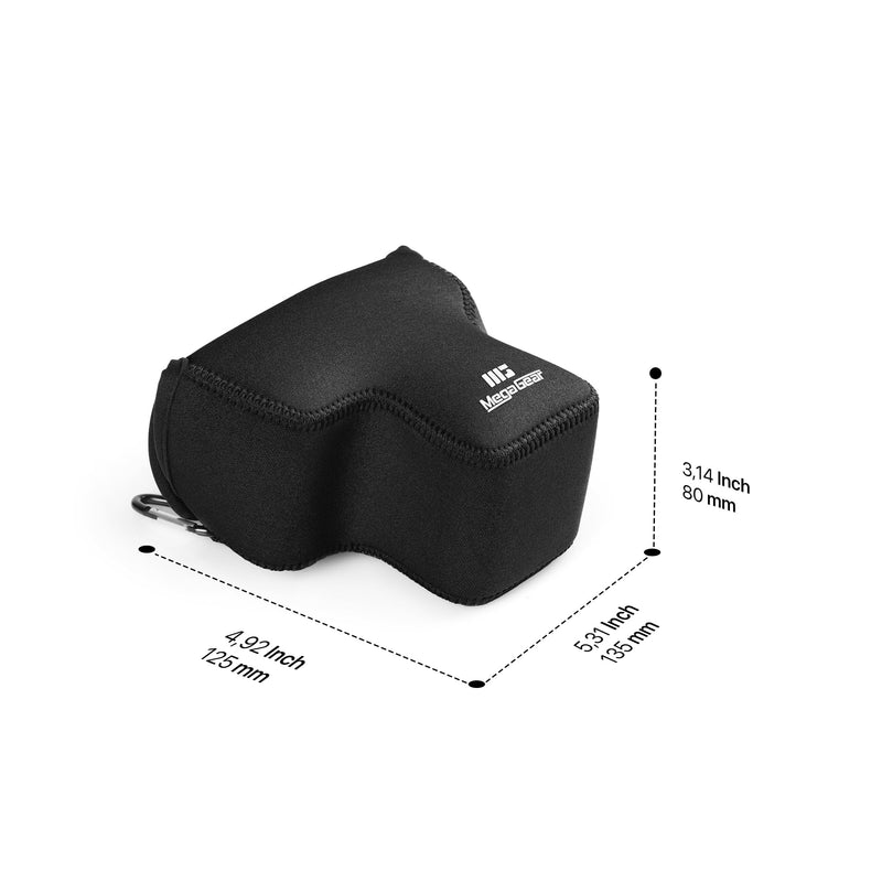 MegaGear Neoprene Camera Case for Fujifilm X-S20 (18-55mm) - Stylish and Protective Digital Photography Bag - Black