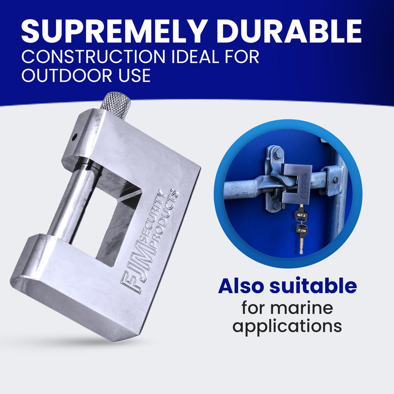 FJM Security SPSA80-KD 3-1/8" Triple Chrome Plated D-Shaped Security Padlock, Keyed Different