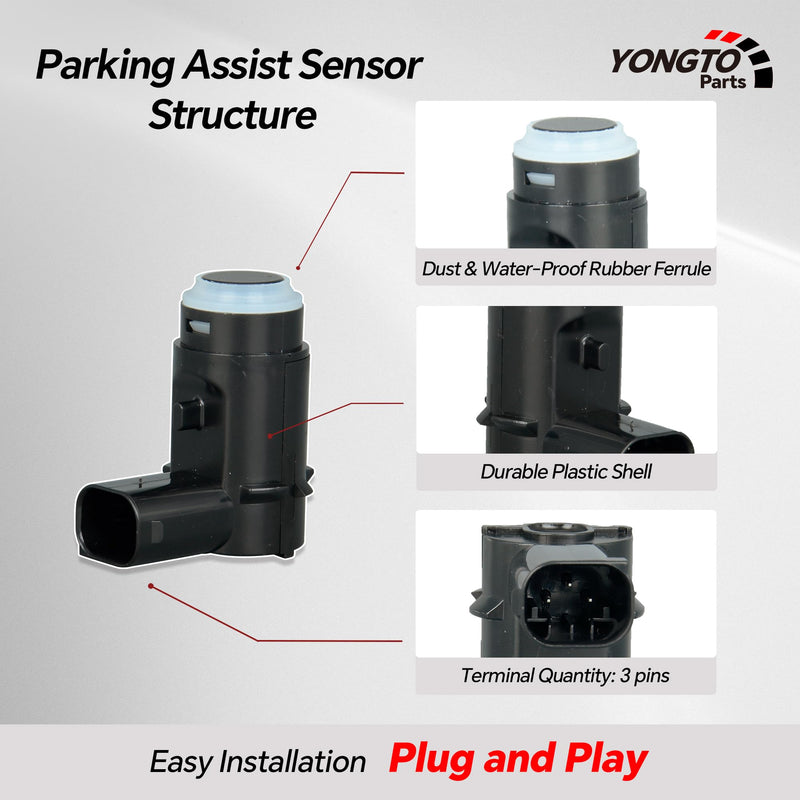 9L3Z-15K859-D 4Pcs Reverse Backup Parking Assist Sensor Compatible with Ford F-150 2009-2014 Replace OE 9L3Z15K859C