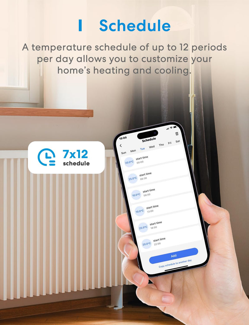 meross Smart Temperature Controller 15A 1800W, Smart Wi-Fi Thermostat Controlled Outlet Plug Works with Apple Home, Alexa, Google Home for Heating Cooling Homebrew Fermentation Reptiles Greenhouse New Temperature Controller