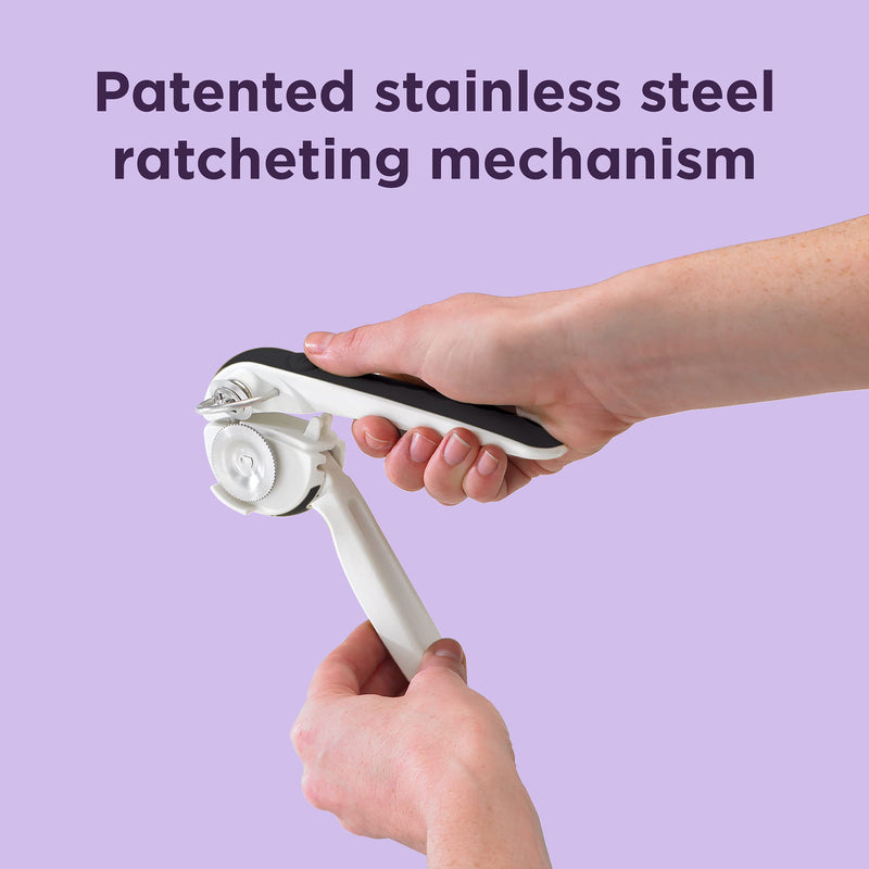 Chef'n EzSqueeze One-Handed Can Opener (Black and Meringue) 6 long