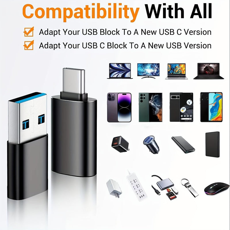 SheraF 4 Pack USB to USB C OTG Adapter, 2Pack Type C Female to A Male Charger Converter 2Pack USB C Male to USB 3.0 Female Adapter Thunderbolt 4 Converter iWatch 8 9,15 14 13 Pro Max