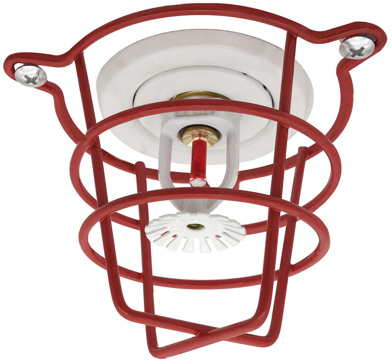 Happy Tree (2 Pack) Red Fire Sprinkler Head Guard Cage Protector Cover for Both 1/2" & 3/4" and for Protecting Flush Mount & Side Wall & Pendent Head Fire Sprinkler Covers for Ceiling 2 Pack