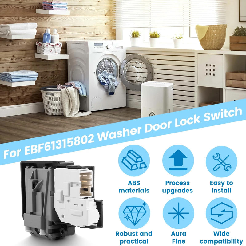 EBF61315802 Washer DoorLock Switch Washer Door Lock Strike Assembly Compatible Replace 2667085 AP5672154 PS7792232 EBF62534401 -Exact for L.G Front-Load Washers & Ken-More 796-series