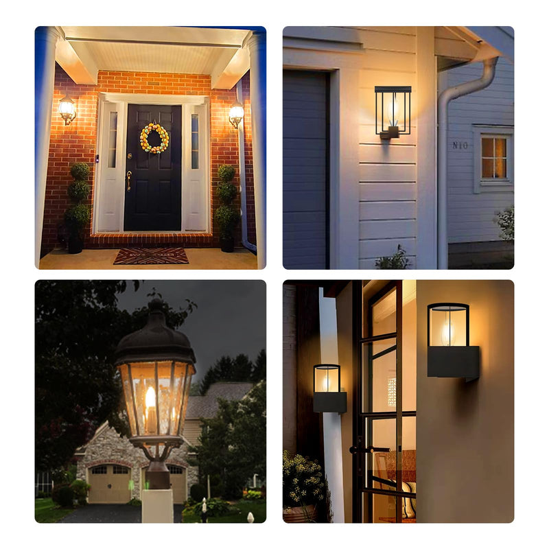 Dusk to Dawn Outdoor LED Light Bulb, 5W Equivalent 40W, Candelabra B11 Light Bulb, 2700K Soft White, Edison LED Bulbs E12 Base, Lighting Sensor, Auto On/Off for Porch Patio Garage, 10 Pack
