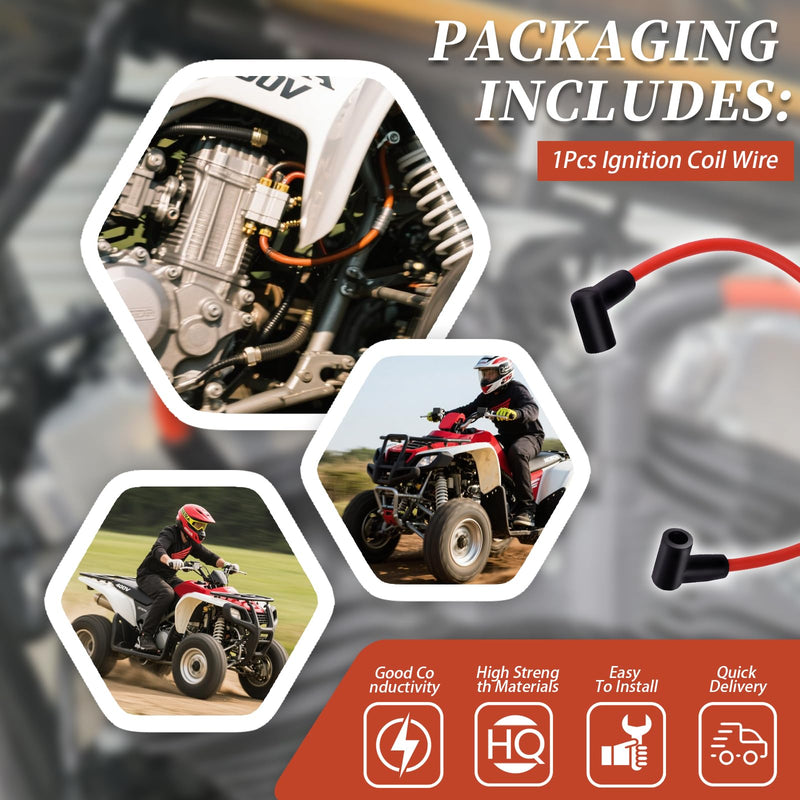 84059 Ignition Coil Wire Connect to an HEI Style Terminal (8.5mm,18",Red,90 Degree Boots) 18" Replacement Coil Wire 8.5mm 90° Red 84059