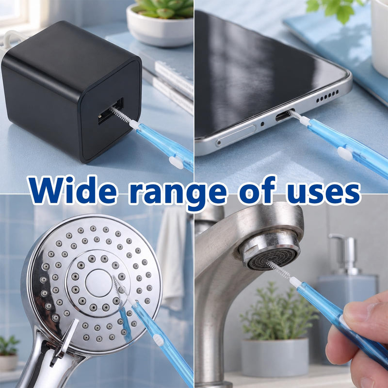 10Pcs Cell Phone Charging Port Cleaner with 1 Air Blower,Phone Cleaning Kit | Dual Sided Anti Clogging Nylon Brushes, Anti-Clogging Dust Remover for Clean Phone Charging Port, Speaker, Other Electronics