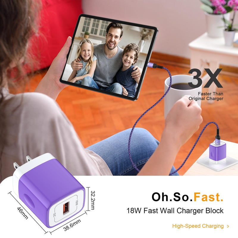 Samsung Tablet Fast Charger for Samsung Galaxy Tab A11+/A11plus S11,S10,S9,S8,S7,S6,S5e,S4,A36+,A9+ 11", A7 A8 Tab A 10.1,Tab A 8.4" Samsung Tablet Charger Block Cord (Include USB C Cable 6ft) Purple