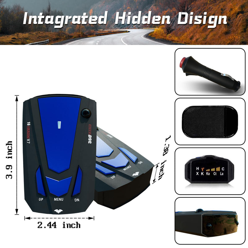 Radar-Detectors Newly Driving Aids for Cars with Led Display, Long Range Detection, Mute Memory, City/Highway Mode, Ideal Gifts for Cars (Black)