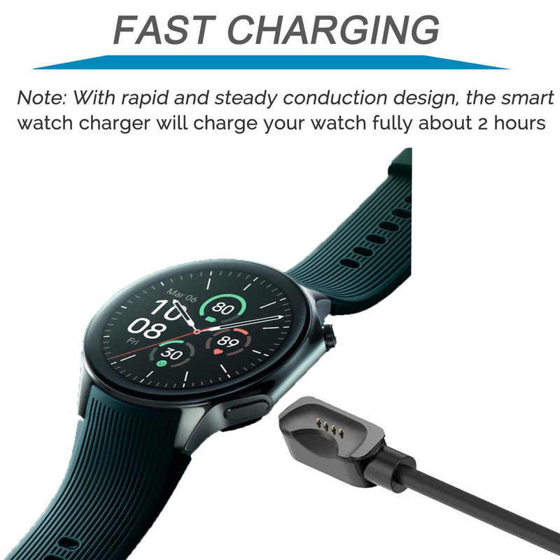 Compatible with ONEPLUS Watch 2 Charger, Magnetic Replacement Charger Compatible with ONEPLUS Watch 2 Smartwatch (2 Pack-Black+Black) 2 Pack-Black+Black