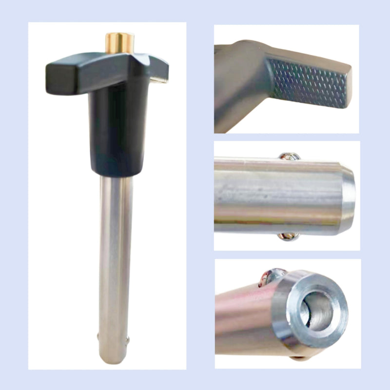 T-Handle Locking pin 304 Stainless Steel Grip Push-Button Locking Quick-Release pin with Safety Rope (Φ3/8in x 3-5/32in(2PCS)) Φ3/8in x 3-5/32in(2PCS)