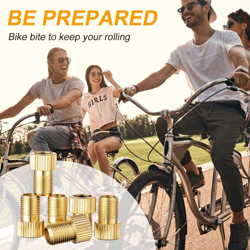 Presta Valve Adapter, Convert Presta to Schrader Adaptor for Bike, Inflate Tire Using Standard Pump or Air Compressor, Tire Valve Caps(4PCS)