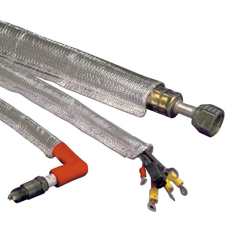 Design Engineering 010418 Heat Sheath 1/2" I.D. x 3ft Aluminized Sleeving for Ultimate Hi-Temp Protection