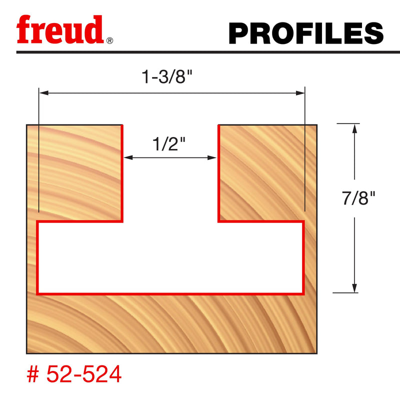 Freud 52-524: 1-3/8" (Dia.) T-Slotting Cutter Bit with 1/2" Shank