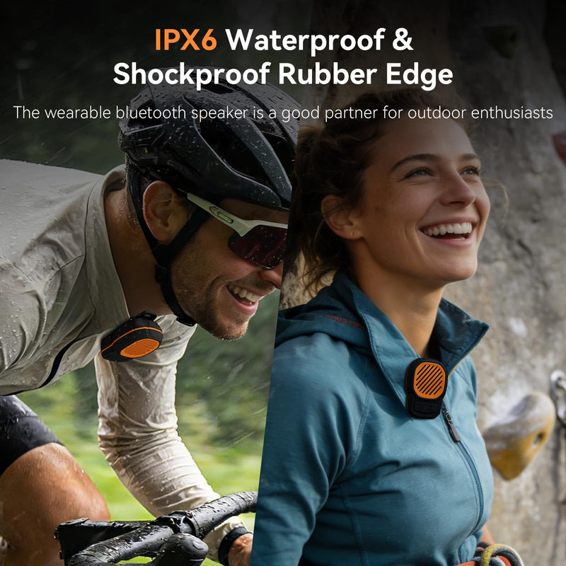 Wearable Bluetooth Speaker, Magnetic Clip on Mini Speaker, TWS Built-in Mic | Small Portable Speaker, IPX6 Waterproof, 2.2oz, 5.4 Bluetooth, Hands-Free Call, Gifts for Men Women, Outdoor Indoor Golf