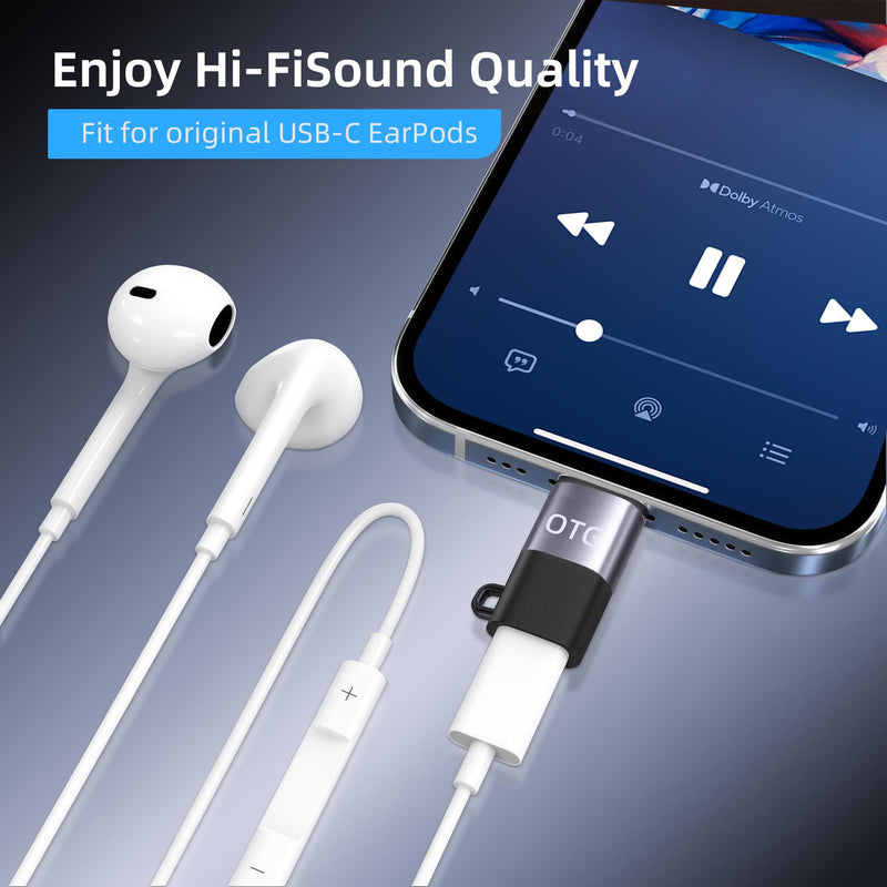 USB-C to Lightning OTG Audio Adapter for Connecting DJI Mic Mini/Lark M2S Series Wireless Microphone Receivers to iPhone 14/13/12/11 / Mac