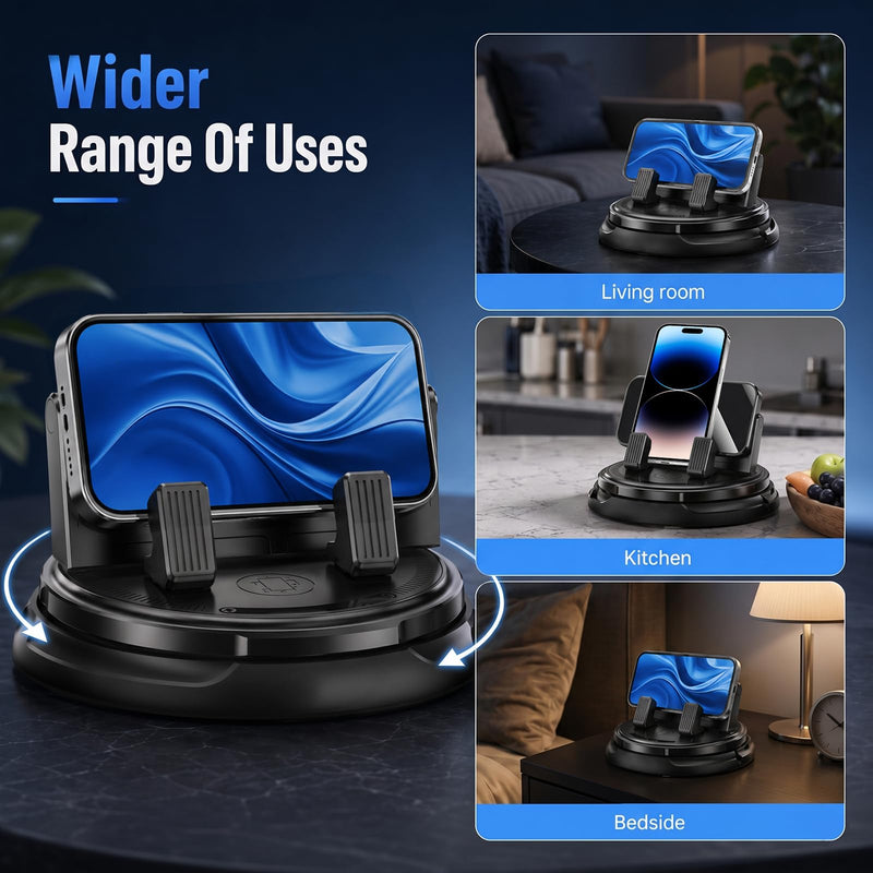 Car Phone Holder 360 Degree Rotation,New 360°Dashboard Car Phone Holder,360 Degree Rotatable Car Phone Holder,Adjustable Universal Car Phone Mount for Most Smartphones(Black-B) Black-B