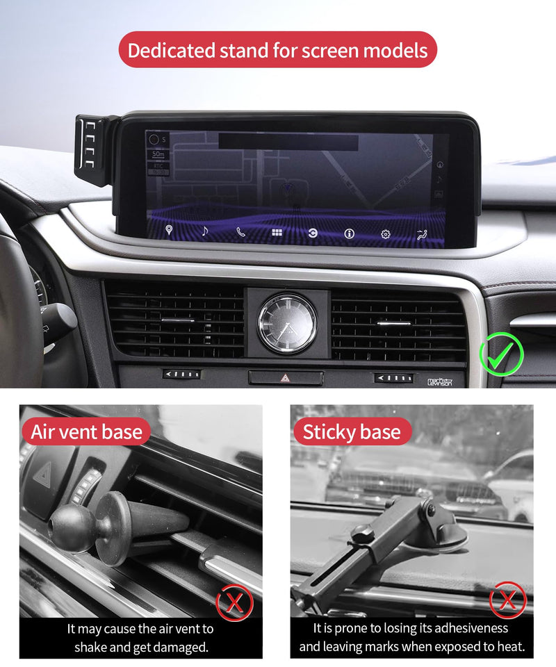 15W Wireless Charger Car Phone Holder for Lexus RX 2020-2022, 12.3" Screen | Magsafe Accessories Fast Charging Magnetic Cell Phone Holder Clip Compatible with iPhone Android, 3D Fit Vehicle Phone Stand 12.3-inch for 2020-2022 RX/RX Hybrid