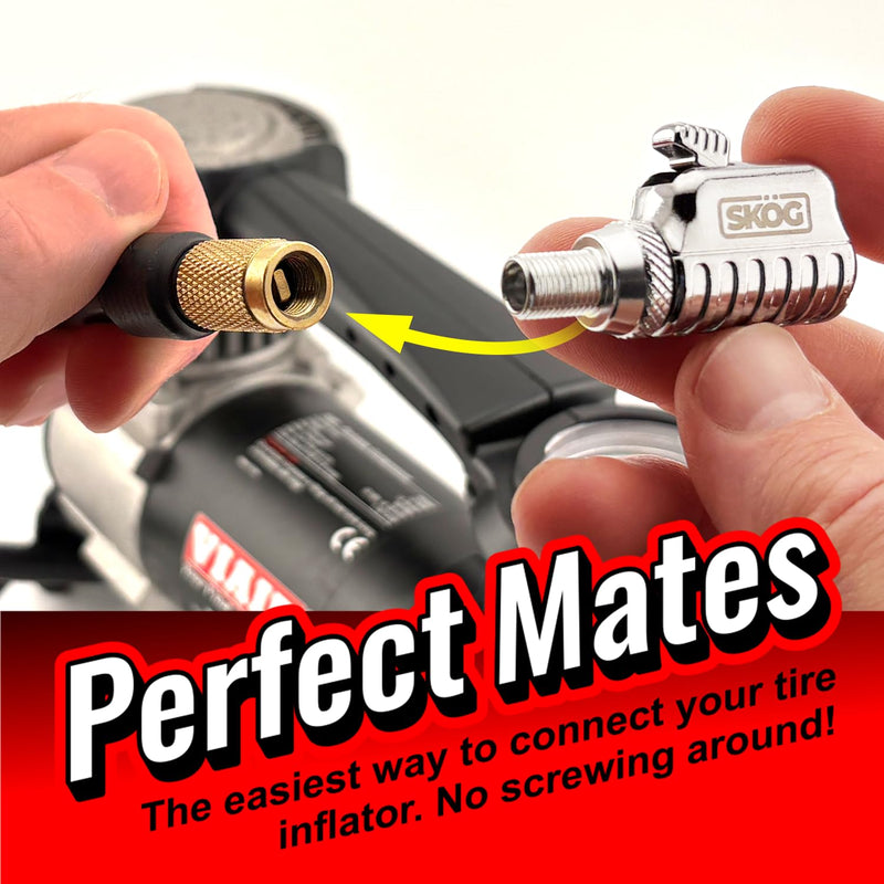 Chuck Mates™ Platinum (1 Pack) Quick-Connect with Patented RatchetSeal™ Technology for Tire Inflators Open-Type Speed Clip 1 Pack