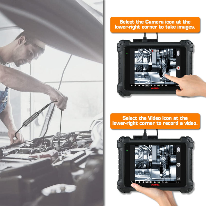 Autel MaxiVideo MV108S Digital Inspection Camera, 2026 8.5mm 1080P HD Semi-Rigid Snake Camera, IP67 Waterproof USB Borescope Industrial Endoscope w/LED Light, Upgrade of MV108 MV105S MV105