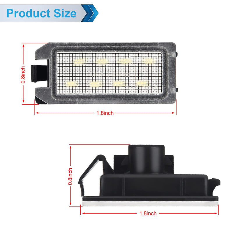 LED License Plate Light Lamp Assembly Compatible with 2014-2021 Grand Cherokee WK 6000K White, Pack of 2