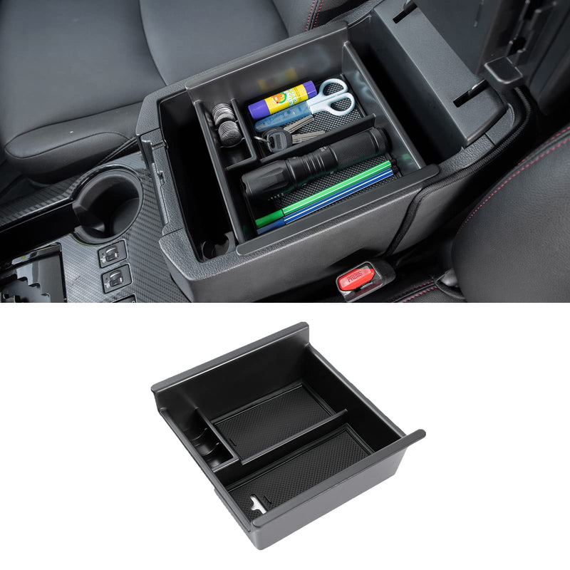 JDMCAR Center Console Organizer Compatible with Toyota 4Runner Accessories 2010-2024 and Kia Telluride (2020-2024), Insert ABS Black Materials Tray, Armrest Box Secondary Storage