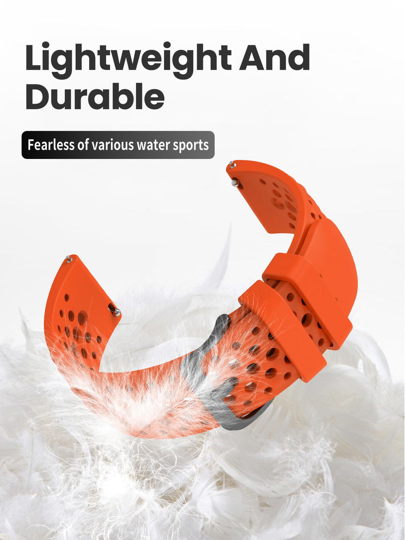 Watch Band for Amazfit Bip Max, Washable Silicone Breathable Sport Strap Orange