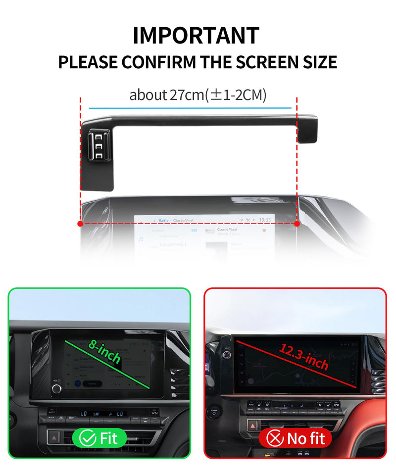 Wireless Charger Car Phone Mount for Toyota Camry LE/SE 2025-2026 8" Screen | Auto Clamp Cell Phone Mount Accessories 15W Qi Fast Charging Stand Compatible with iPhone Android,360° Navigation Bracket for 2025-2026 Camry LE/SE(8 inch screen only)