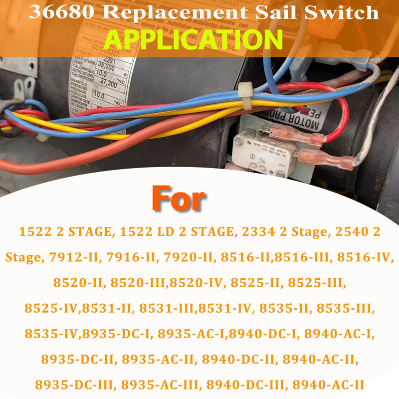 36680 Replacement Sail Switch for Atwood Hydro Flame RV Camping Stove Models 36133 31377 1522 Dual Stage Stove, 2-Pack