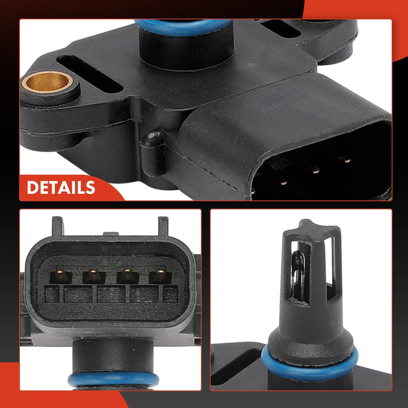 A-Premium Manifold Pressure (MAP) Sensor [4 Pins] Compatible with Jaguar XF 2009, Super V8 2007-2009, XJR 2007-2009, XKR 2003-2006, S-Type, X-Type & Land Rover Range Rover Sport & Lotus Exige