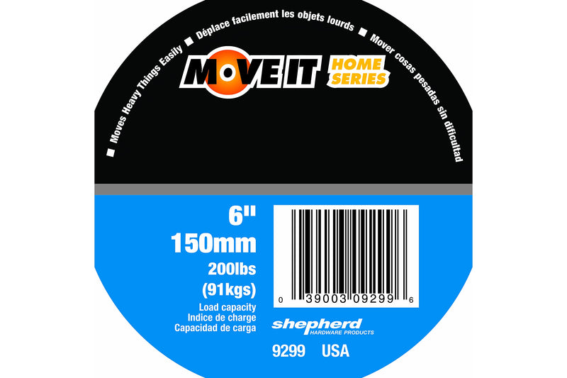 Move-It 9299 6-Inch Steel Tri-Dolly, 200-lb Load Capacity 6 Inch 1-Pack