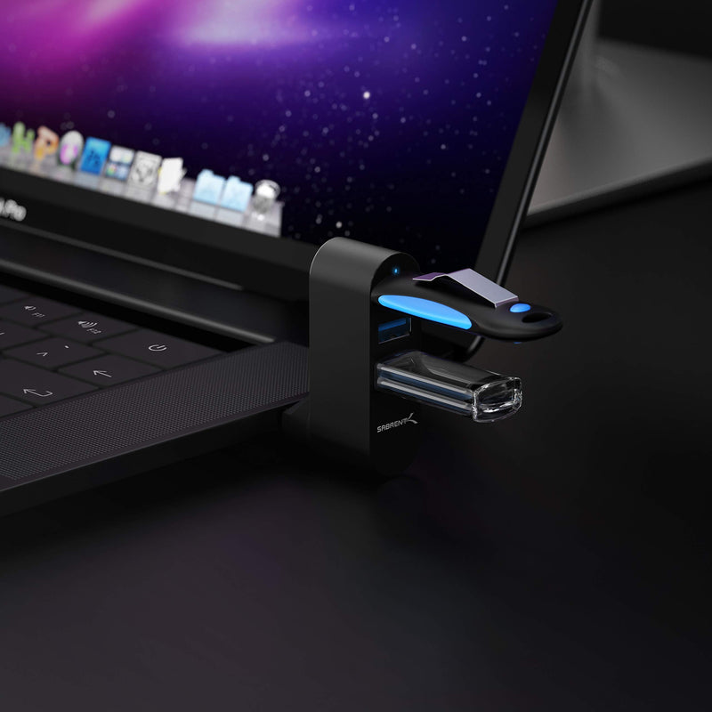 SABRENT 2.5-Inch SATA to USB 3.0 Tool-Free External Hard Drive Enclosure + Premium 3-Port Aluminum Mini USB 3.0 Hub