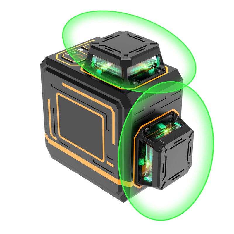 2D Green Cross Line for Construction and Picture Hanging, 2x360° Cross Lines Laser, Exterior Laser Lvel 360 Self Leveling, Professional 8 lines Green Light, Level-Class II, <1mW 2*360°