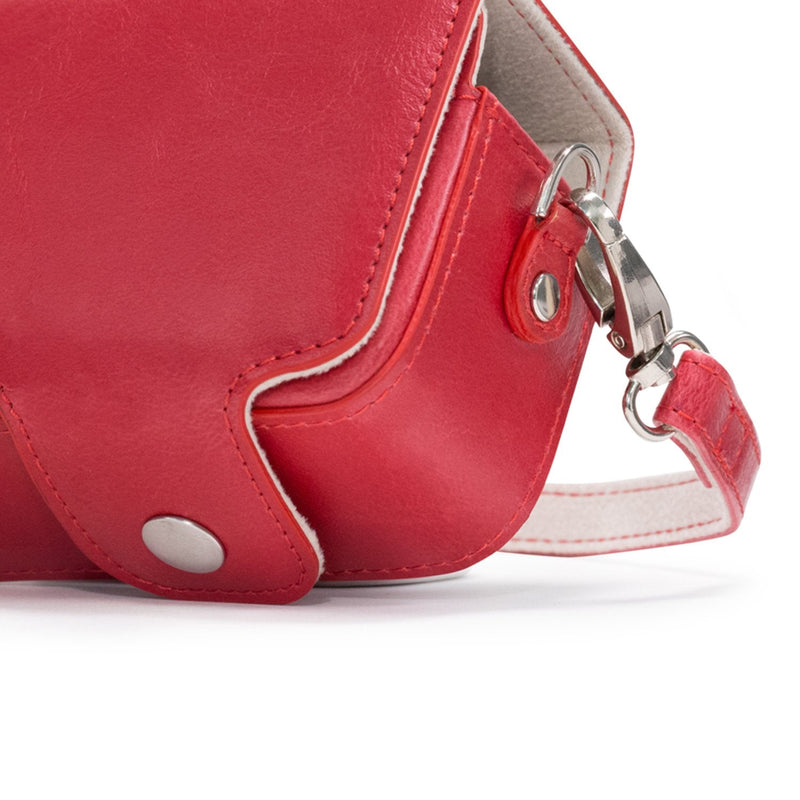 MegaGear Leather Camera Case with Strap Compatible with Sony Cyber-shot DSC-RX100 VII, ZV-1, DSC-RX100 VI, DSC-RX100 V, DSC-RX100 IV, DSC-RX100 III, DSC-RX100 II - Red