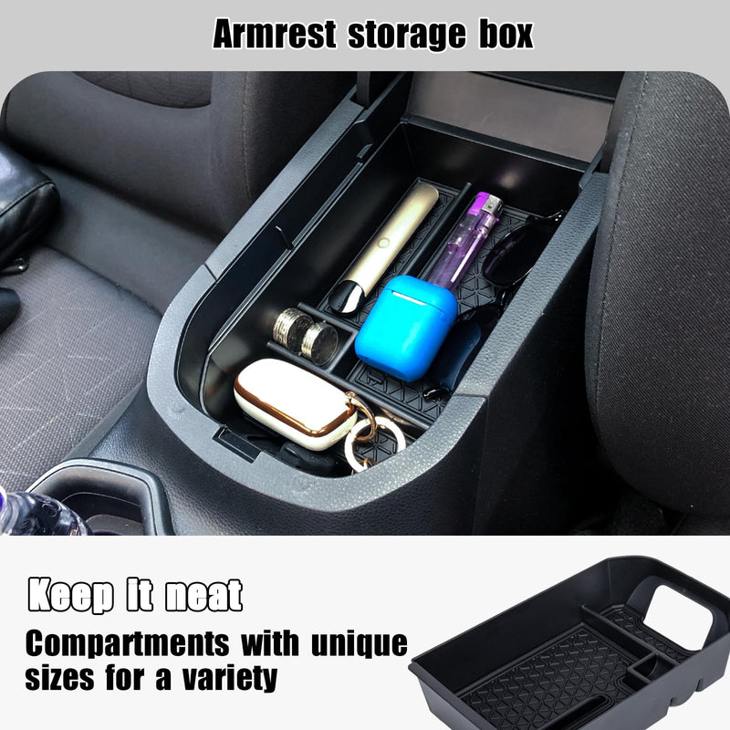 3PCS Center Console Organizer Tray and Armrest Storage Box Compatible with Toyota RAV4 2019-2022 2023 2024 Dash Storage Tray Interior Accessories-Not for New 10.5'' Multimedia Display 3PCS
