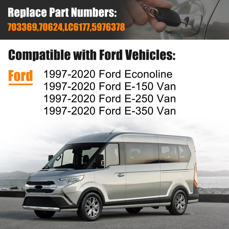 Door Lock Cylinders Ignition Switch with Keys for Ford, Ignition Switch Door Lock Cylinder Kit Replacement fit 1997-2020 Ford Econoline E-150 E-250 E-350 Van Replace 703369,70624,LC6177,5976378 lgnition & 4 Door Locks