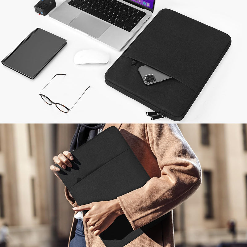 CaseBuy MacBook Pro 16 inch Sleeve Protective Case for 16-inch New MacBook Pro M3/M2/M1 Pro/Max A2991 A2780 A2485 A2141 2024-2019, Water-Resistant Laptop MacBook Bag with Accessory Pocket -Black 16-inch for MacBook Pro Black