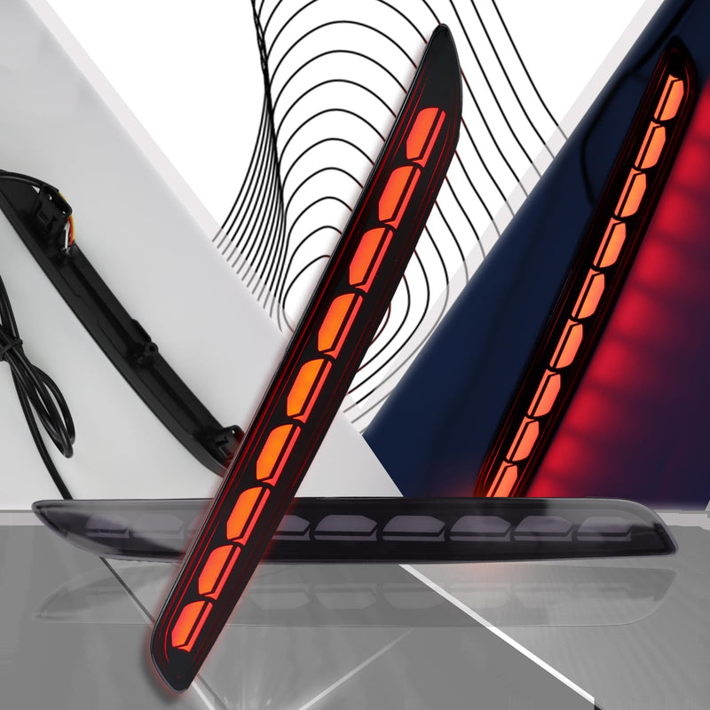 Smoked LED Rear Bumper Reflectors Fog Brake Tail Light Lamps Compatible with Honda Accord 2023-up EX LX/EX/sport Hybrid/EX-L Hybird/sport-L Hybrid/Touring Hybird (REFLECTOR SMOKED) REFLECTOR SMOKED
