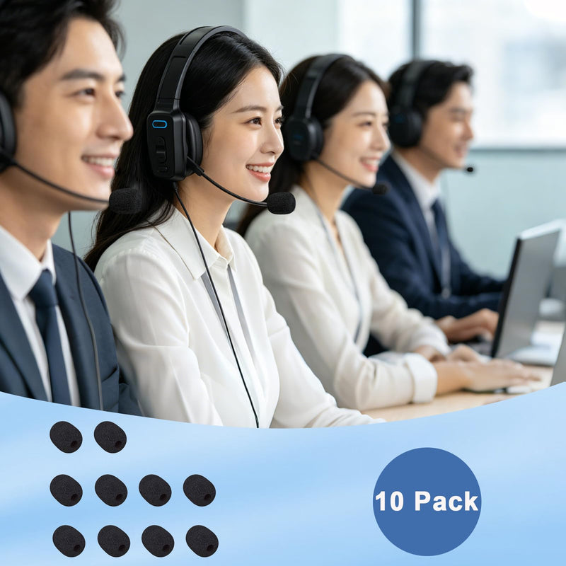 Headset Mic Cover Replacement Microphone Windscreen for Headphones(10 Pack) | Foam Mic Cover, Pop Filter for BlueParrott B250 B350 B450 B550 B650 S450 Turtle Beach Recon 50 Razer BlackShark V2 X Headsets