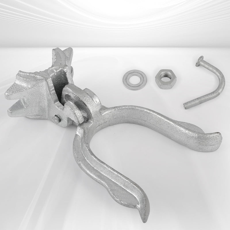 Chain Link Fence Gate Fork Latch - Commercial Heavy Duty - Malleable - Galvanized Gate Latch with Hole for Padlock (1-3/8" x 1-7/8" (2")) 1-3/8" x 1-7/8" (2")