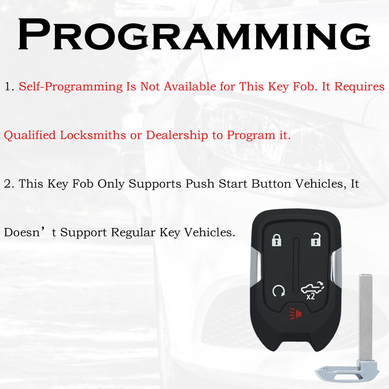 Keyless Entry Remote Control Key Fob Replacement Fits for GMC Sierra 1500 2500 3500 2019 2020 2021 2022 2023 Chevrolet Silverado 1500 2500 3500 HYQ1ES 13522904 13522854 433 MHz