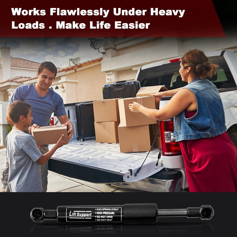 Heavy Duty Truck Tailgate Assist Kit - Gas Lift Supports for 2007-2019 Chevy Silverado & GMC Sierra 1500/2500/3500HD | Dampened Strut Shock Absorber | Easy No-Drill Installation