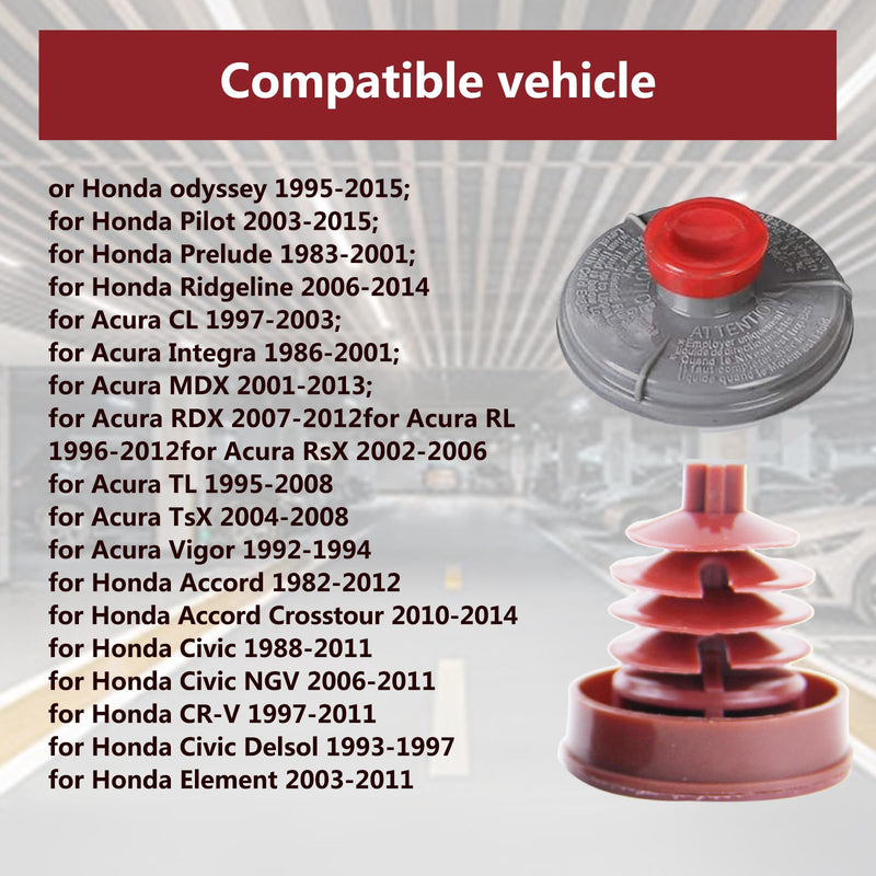 2PCS Power Steering Reservoir Cap, Power Steering Pump Reservoir Cap Plug Cover 53697-Sb3,Power Steering Pump Plug Cover Compatible with Honda Accord Odyssey Crv Civic Rd5/7 (Red)