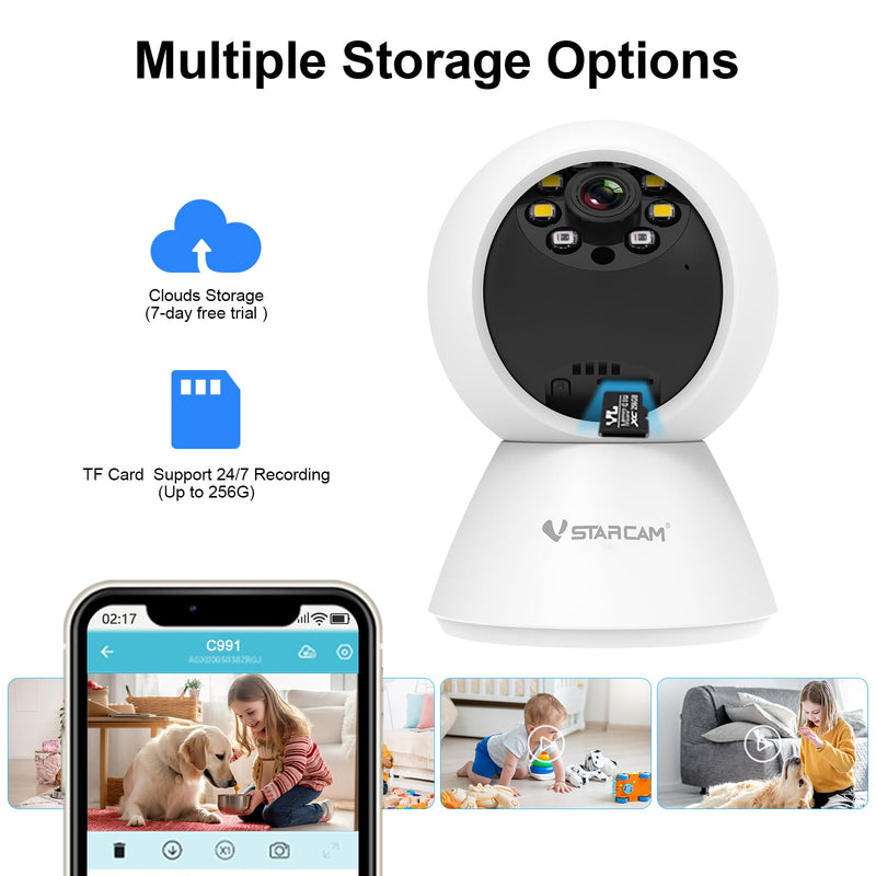 VSTARCAM 1080P Pet Camera Indoor for Dog Camera with Phone APP IR Night Vision, Motion Detection, 2-Way Talk with 7/24 Recording Cloud/SD Card Storage