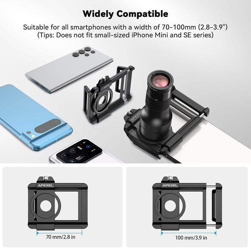 6X Telephoto Lens & 150mm Macro Lens, 2 in 1 Phone Camera Lens Kit with Universal Lens Clip, Phone Lens Attachment for iPhone and Andriod