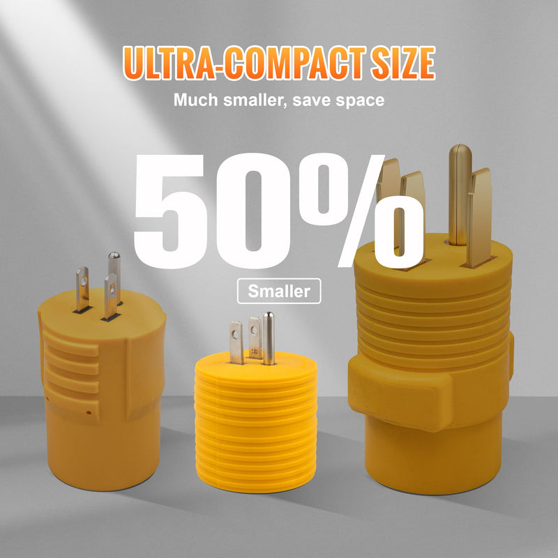 MECMO 30 Amp to 110 Volt RV Adapter, NEMA 5-15P to TT-30R Electrical Power 30 Amp to 15 Amp 110 Adaptor, 15A Household Male to 30A RV Female Converter Plug for RV Camper Caravan Van Travel Trailer