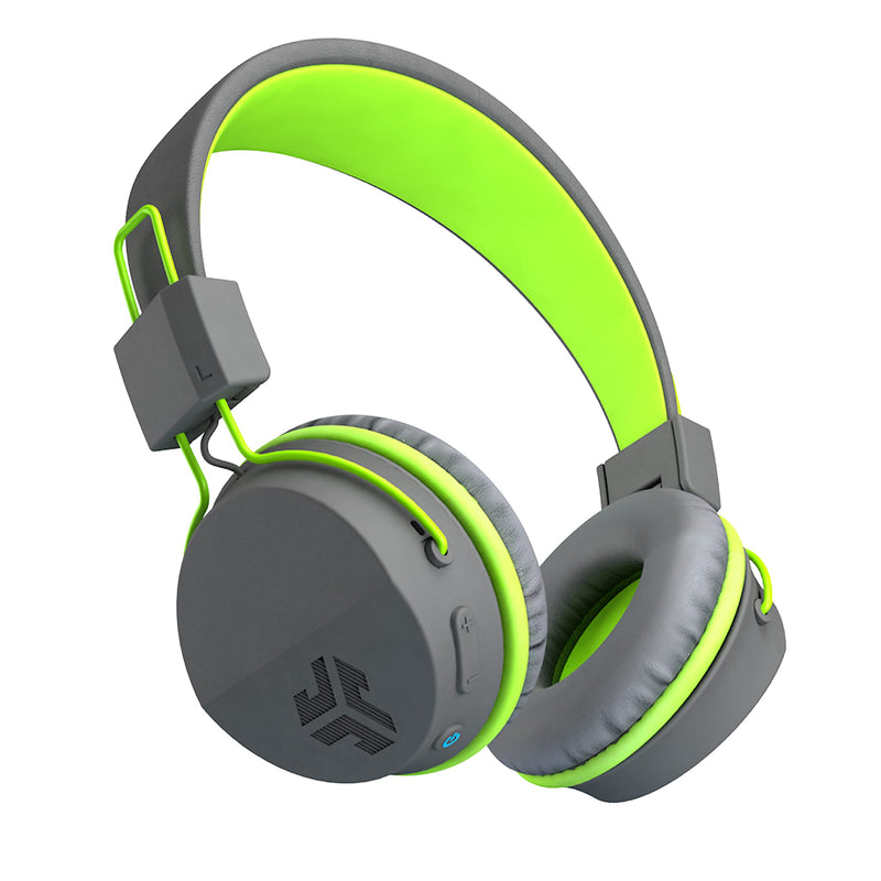 JLab Neon Wireless On-Ear Headphones, Graphite/Green, 13 Hour Bluetooth Playtime, Noise Isolation, 40mm Neodymium Drivers, C3 Sound (Crystal Clear Clarity) Green